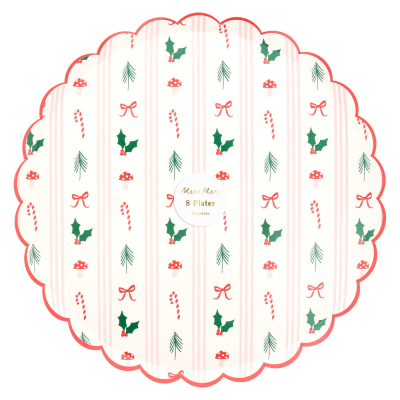 Festive Icon Stripes Dinner Plates|Meri Meri