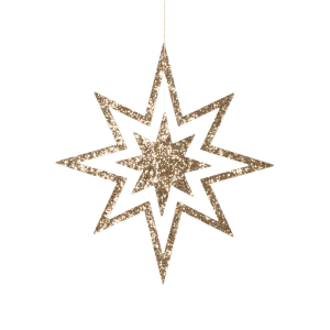 Large Glitter Wooden Star Decorations|Meri Meri