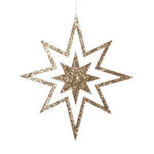 Large Glitter Wooden Star Decorations|Meri Meri