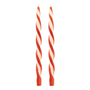 Red Stripe Twist Candles|Meri Meri