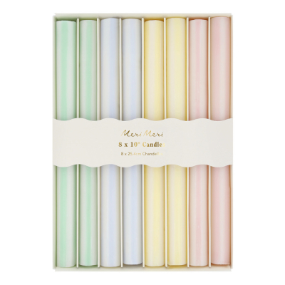 Pastel Striped Table Candles|Meri Meri