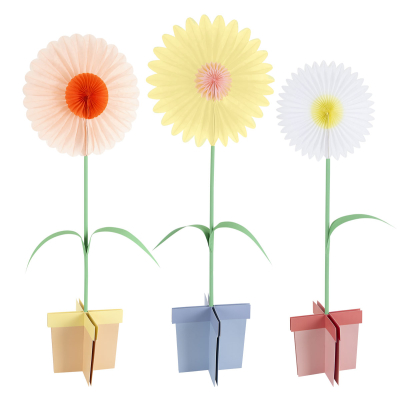 3 Large Stand Up Flower Decorations|Meri Meri