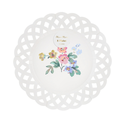 Basketweave Floral Side Plates|Meri Meri