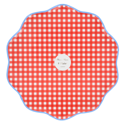 Red Gingham Dinner Plates|Meri Meri