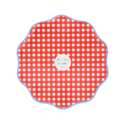 Red Gingham Side Plates|Meri Meri