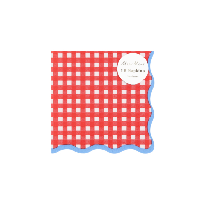 Red Gingham Small Napkins|Meri Meri