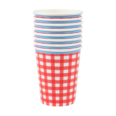 Red Gingham Paper Cups|Meri Meri