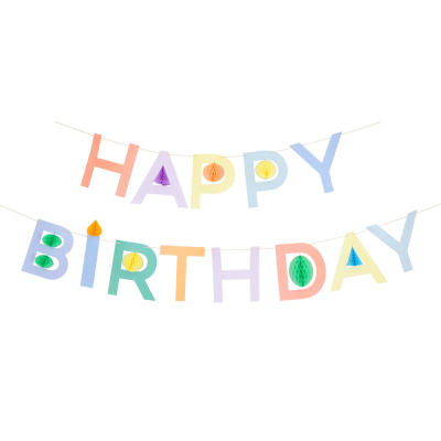 Honeycomb Happy Birthday Garland Set|Meri Meri