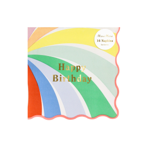 Rainbow Swirl Happy Birthday Large Napkins|Meri Meri
