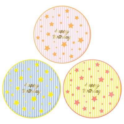 Bright Star Happy Birthday Dinner Plates|Meri Meri