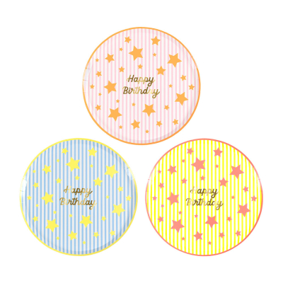 Bright Star Happy Birthday Side Plates|Meri Meri