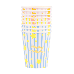 Bright Star Happy Birthday Cups|Meri Meri