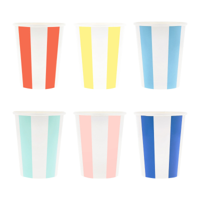 Beach Striped Cups|Meri Meri