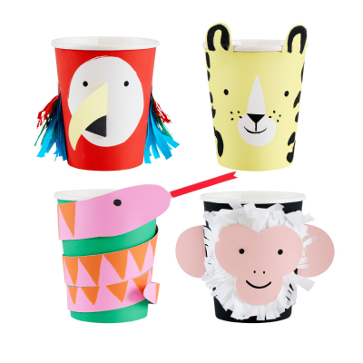Jungle Jamboree Character Cups|Meri Meri