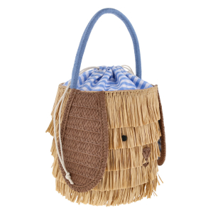 Shaggy Raffia Puppy Basket|Meri Meri