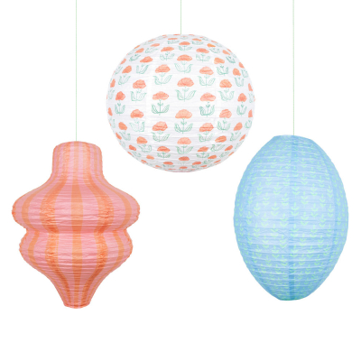 Flora Orange And Blue Lanterns|Meri Meri
