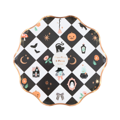 Patchwork Halloween Side Plates|Meri Meri