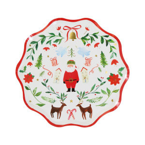 Foliage Santa Patterned Side Plates|Meri Meri