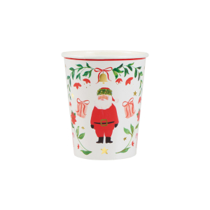 Foliage Santa Patterned Cups|Meri Meri