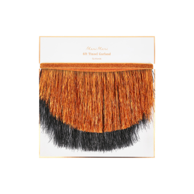 Orange And Black Tinsel Scalloped Garland|Meri Meri