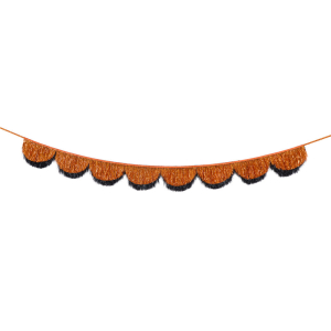 Orange And Black Tinsel Scalloped Garland|Meri Meri