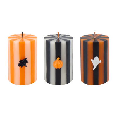 Halloween Striped Pillar Candles|Meri Meri