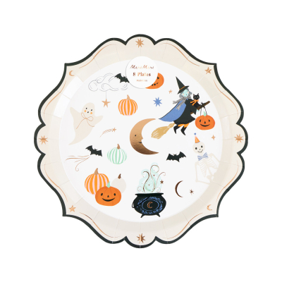Ornate Edge Halloween Side Plates|Meri Meri