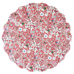 Meri Meri x Liberty Red And Green Reusable Large Plate|Meri