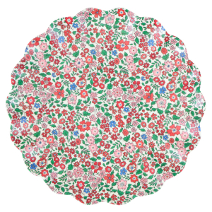 Meri Meri x Liberty Red And Green Reusable Large Plate|Meri