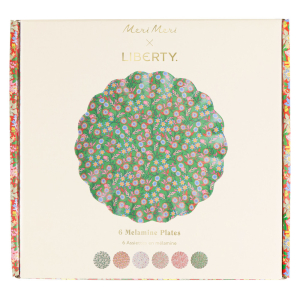 Meri Meri x Liberty Red And Green Reusable Large Plate|Meri
