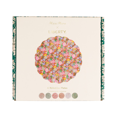 Meri Meri x Liberty Red And Green Reuse Sml Plate|Meri Meri