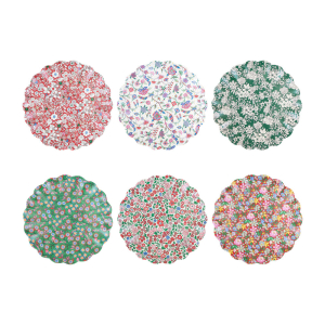 Meri Meri x Liberty Red And Green Reuse Sml Plate|Meri Meri