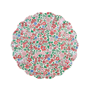 Meri Meri x Liberty Red And Green Reuse Sml Plate|Meri Meri