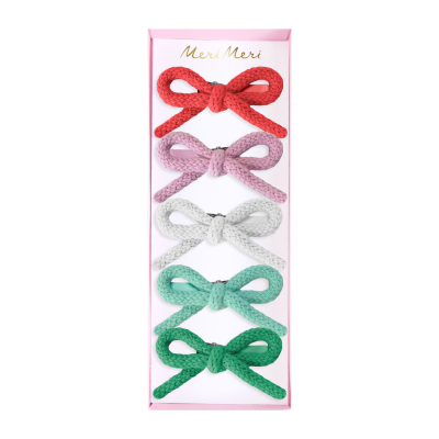 Knitted Bow Hair Clips|Meri Meri