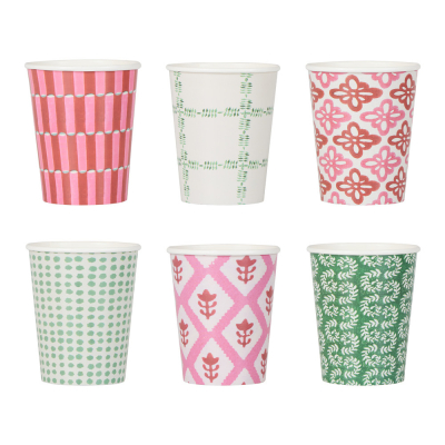 Meri Meri x Molly Mahon Red And Green Cups|Meri Meri