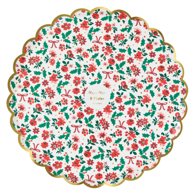 Holly Ditsy Dinner Plates|Meri Meri