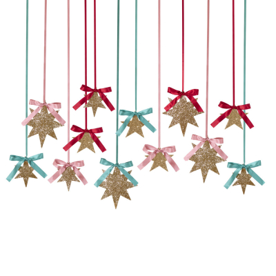 Gold Glitter Hanging Star Decorations|Meri Meri