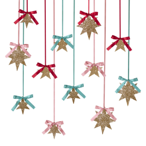 Gold Glitter Hanging Star Decorations|Meri Meri