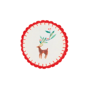 Painterly Christmas Fabric Cocktail Napkins|Meri Meri