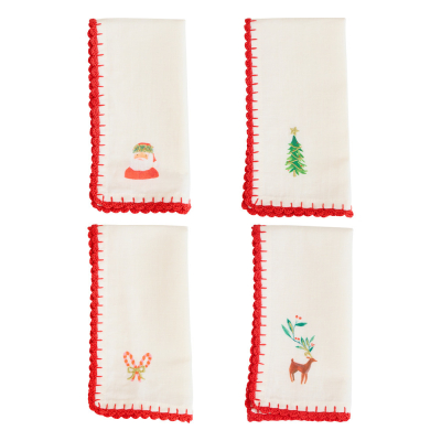 Painterly Christmas Fabric Napkins|Meri Meri