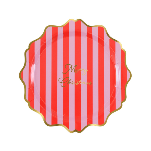Striped Merry Christmas Side Plates|Meri Meri