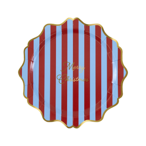 Striped Merry Christmas Side Plates|Meri Meri