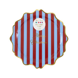 Striped Merry Christmas Side Plates|Meri Meri