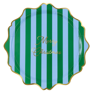 Striped Merry Christmas Dinner Plates|Meri Meri