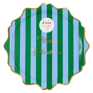 Striped Merry Christmas Dinner Plates|Meri Meri
