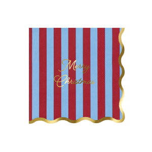 Striped Merry Christmas Large Napkins|Meri Meri