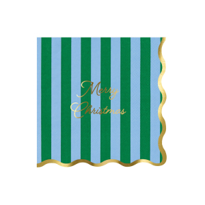 Striped Merry Christmas Large Napkins|Meri Meri