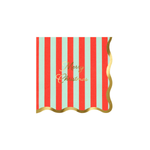 Striped Merry Christmas Small Napkins|Meri Meri