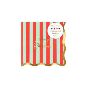 Striped Merry Christmas Small Napkins|Meri Meri