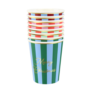 Striped Merry Christmas Cups|Meri Meri